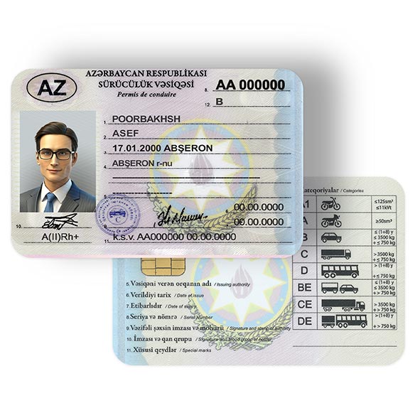 23 گواهینامه رانندگی آذربایجان